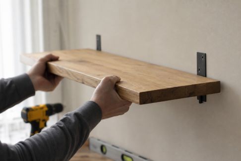 Étapes concrètes pour installer une étagère murale en bois massif