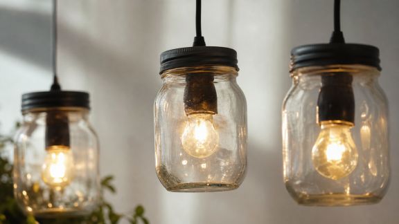 Étapes pour transformer des bocaux en luminaires décoratifs originaux